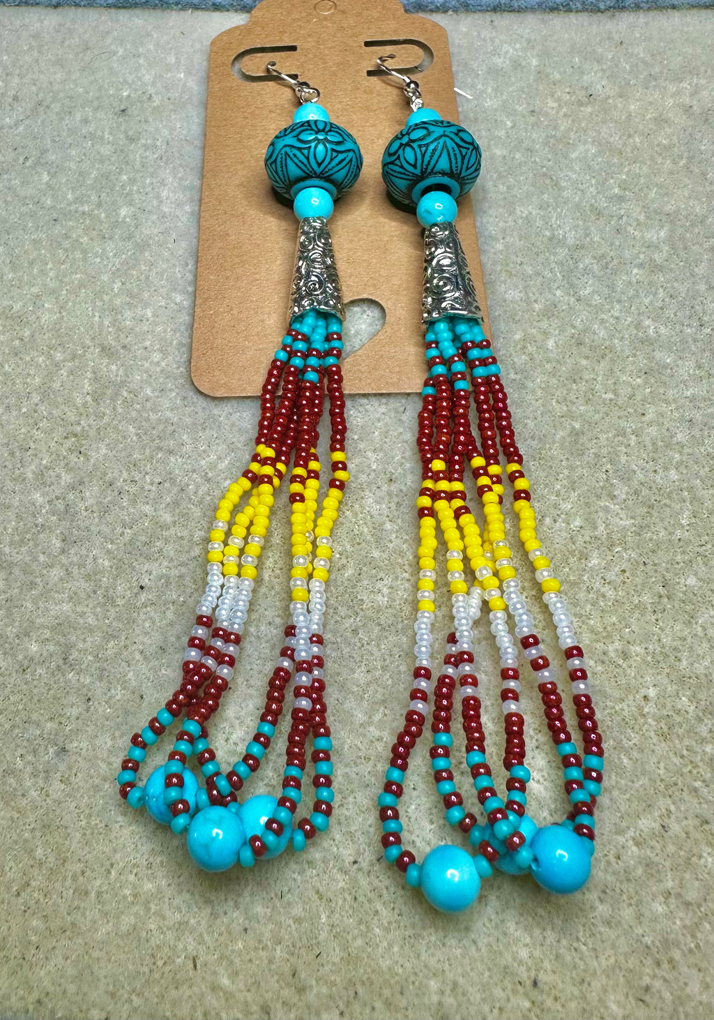 Loop Fringe Earrings – Turquoise & Seed Bead