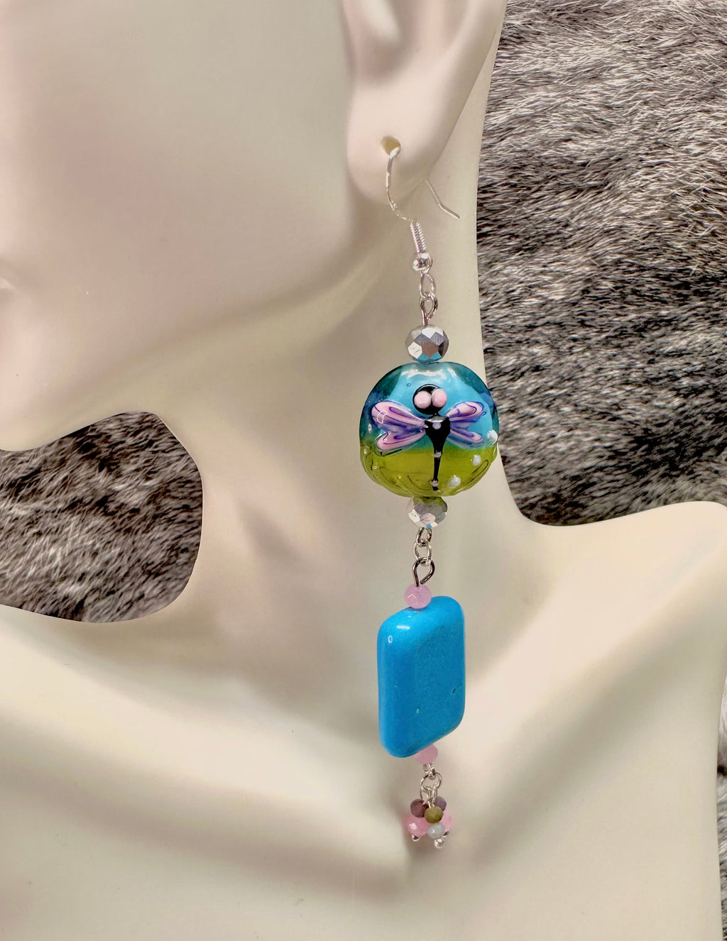 Turquoise and Dragonflies Earrings