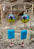 Turquoise and Dragonflies Earrings