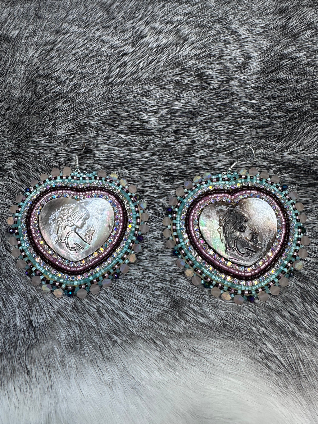 Carved Mother-of-Pearl Earrings