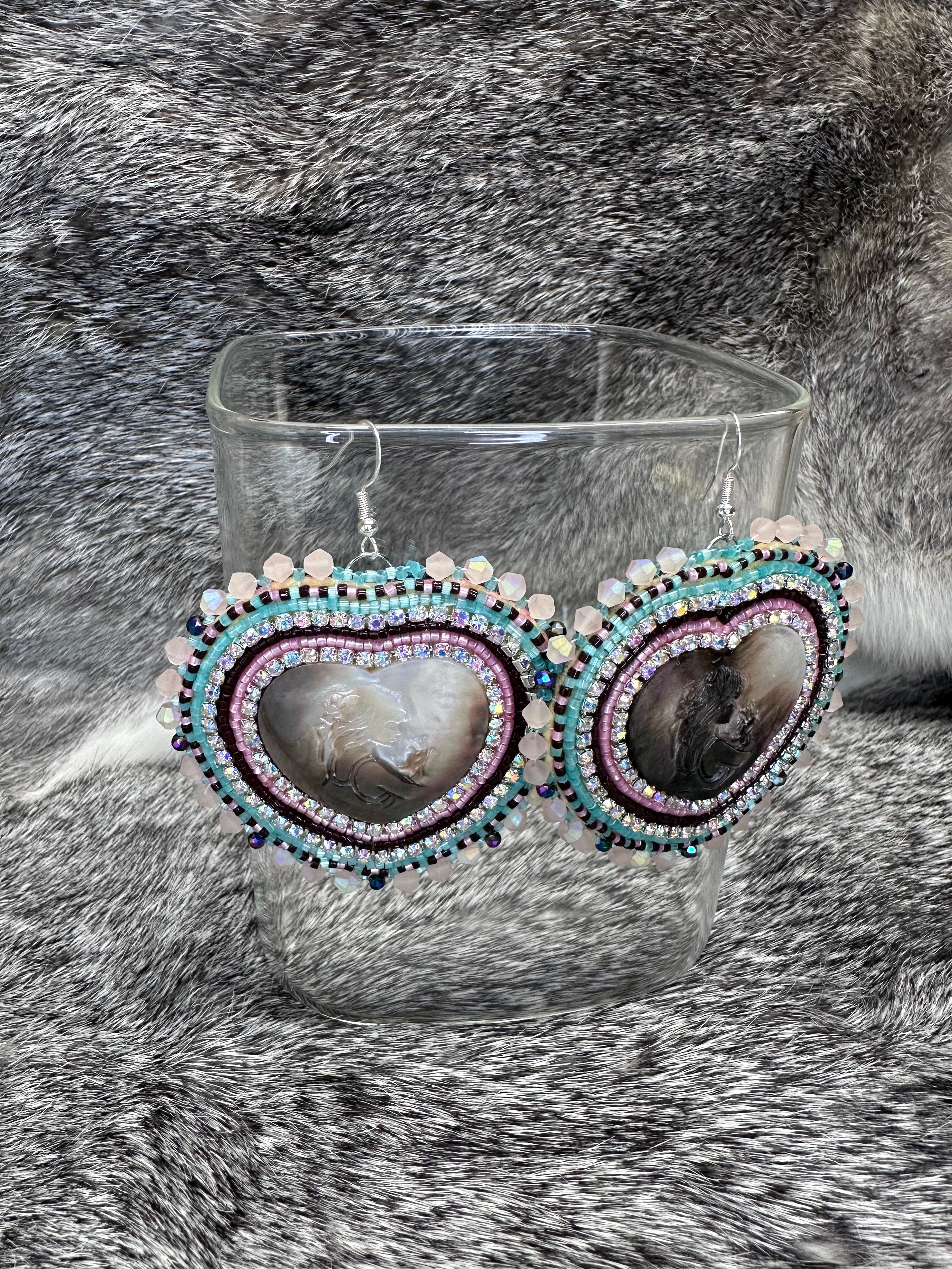 Carved Mother-of-Pearl Earrings