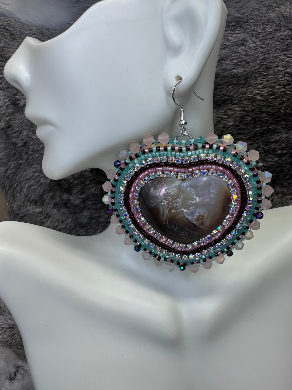Carved Mother-of-Pearl Earrings
