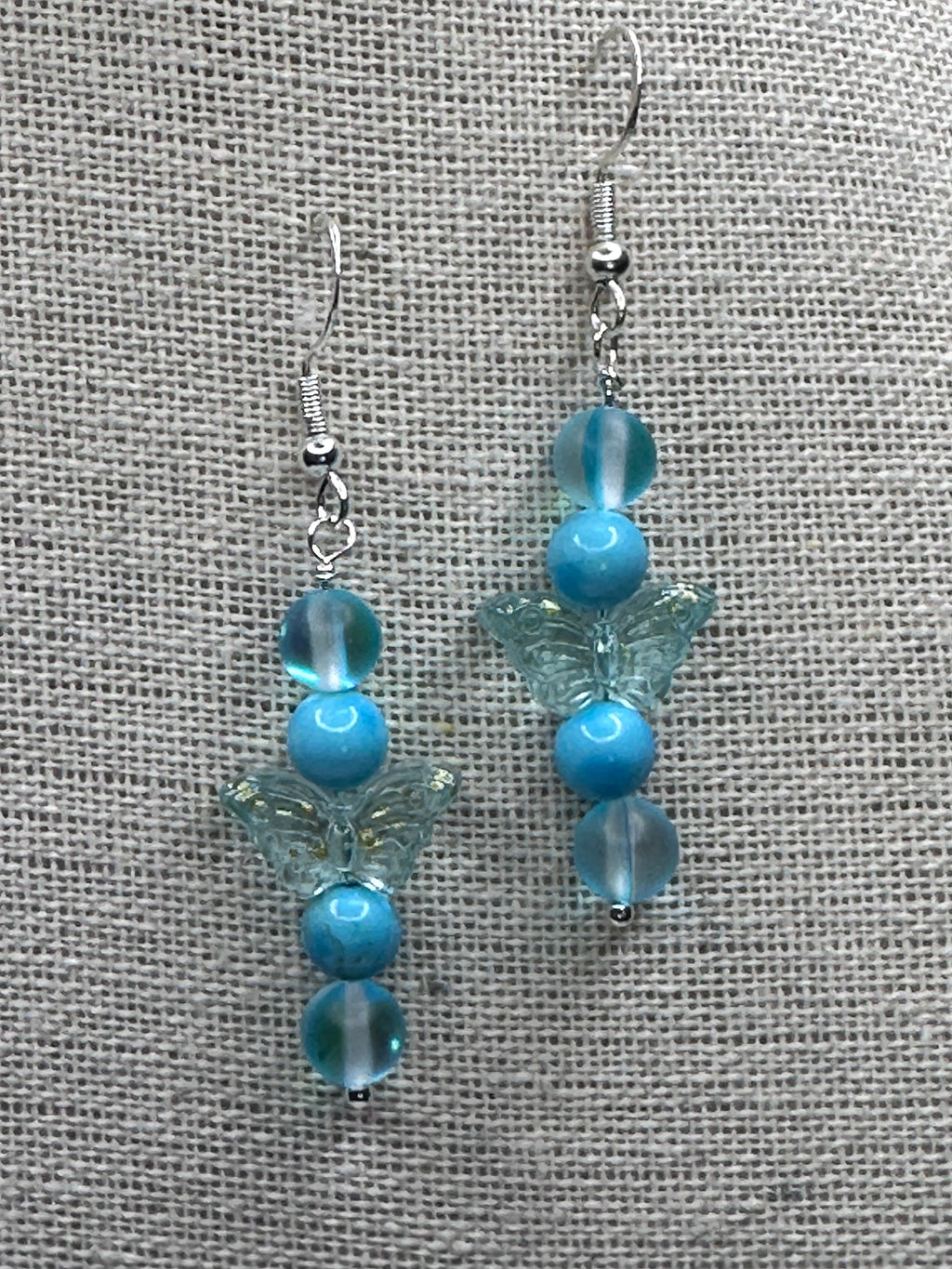 Opalite and  Turquoise Butterfly Earrings