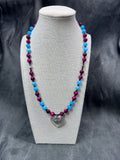 Quartz and garnet butterfly necklace
