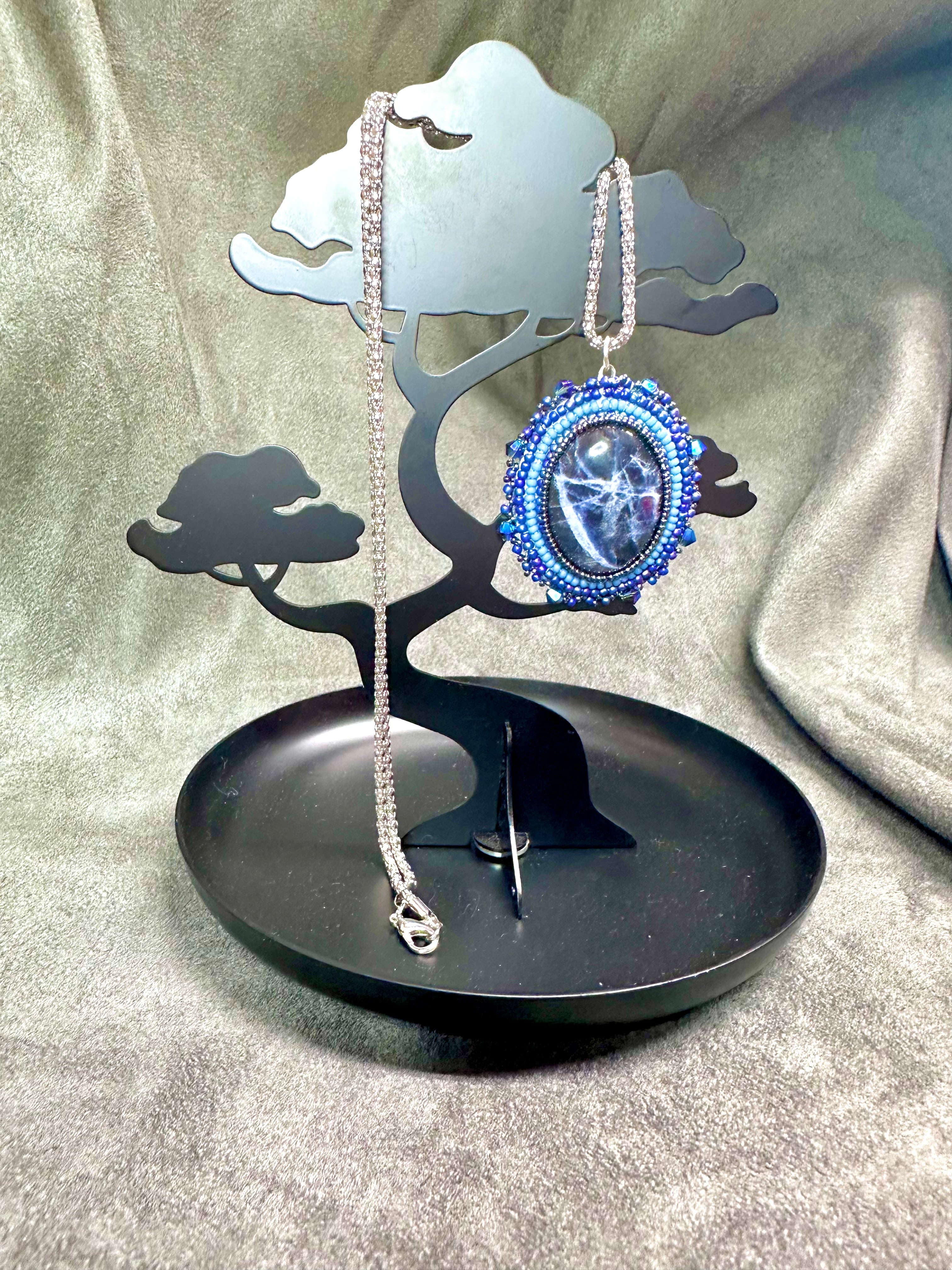 Sodalite and Swarovski Crystals Necklace
