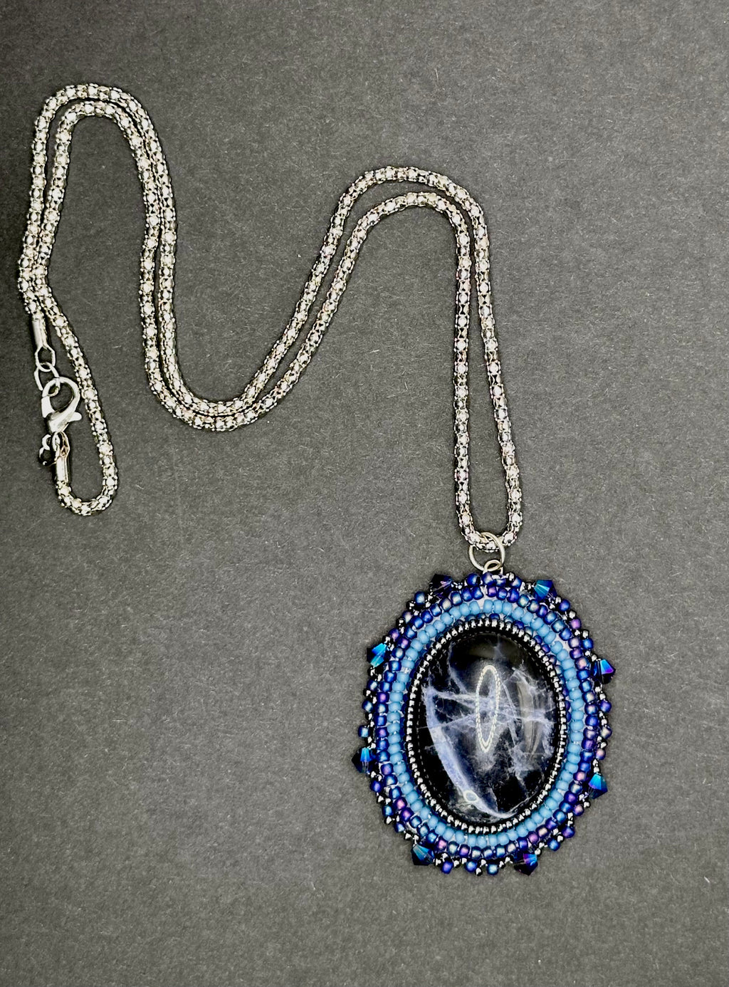 Sodalite and Swarovski Crystals Necklace