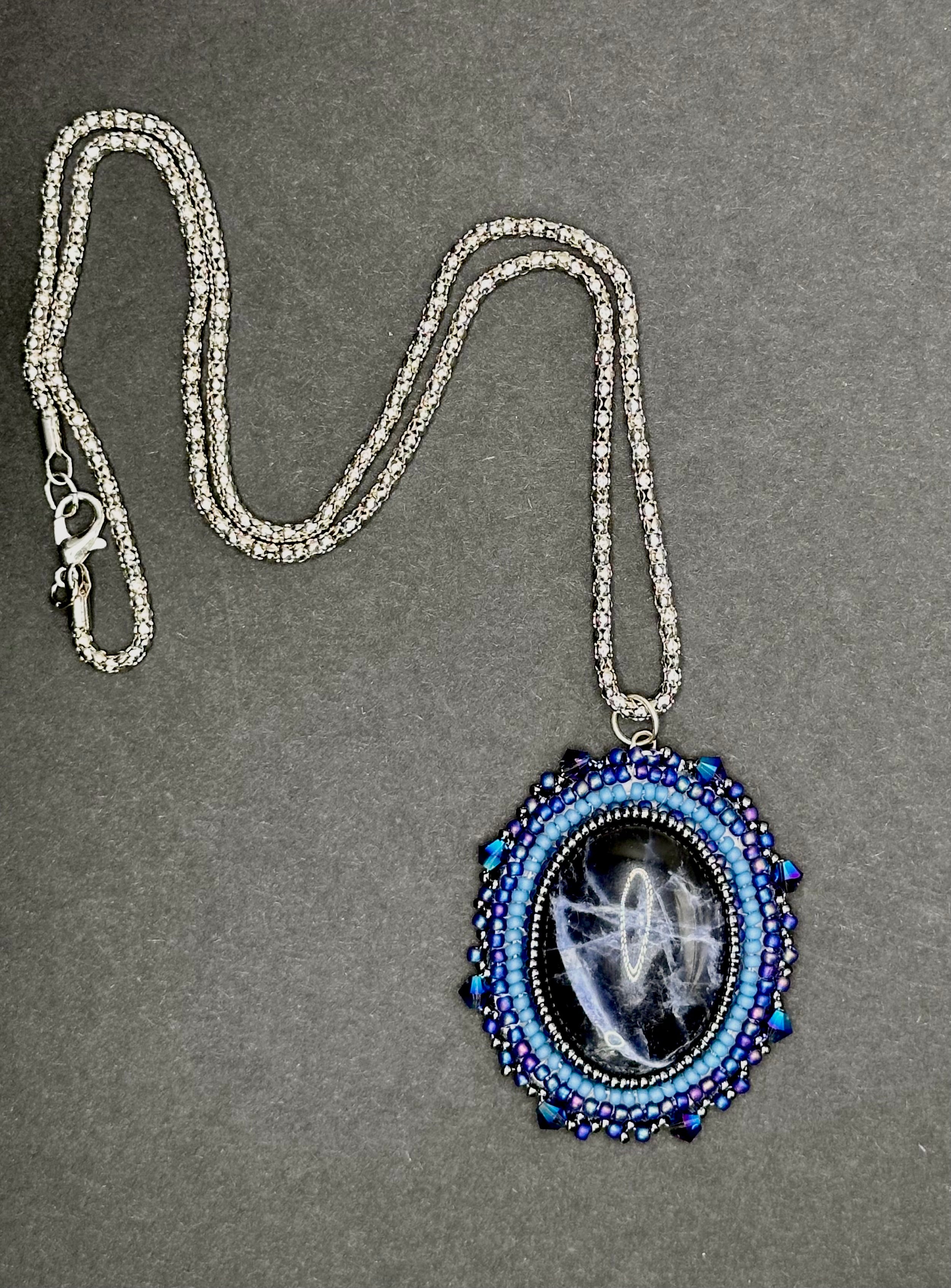 Sodalite and Swarovski Crystals Necklace