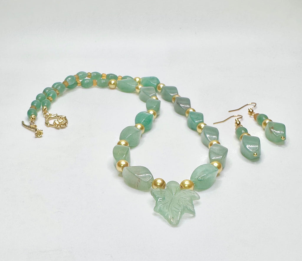 Green Aventurine Necklace and Earring Set