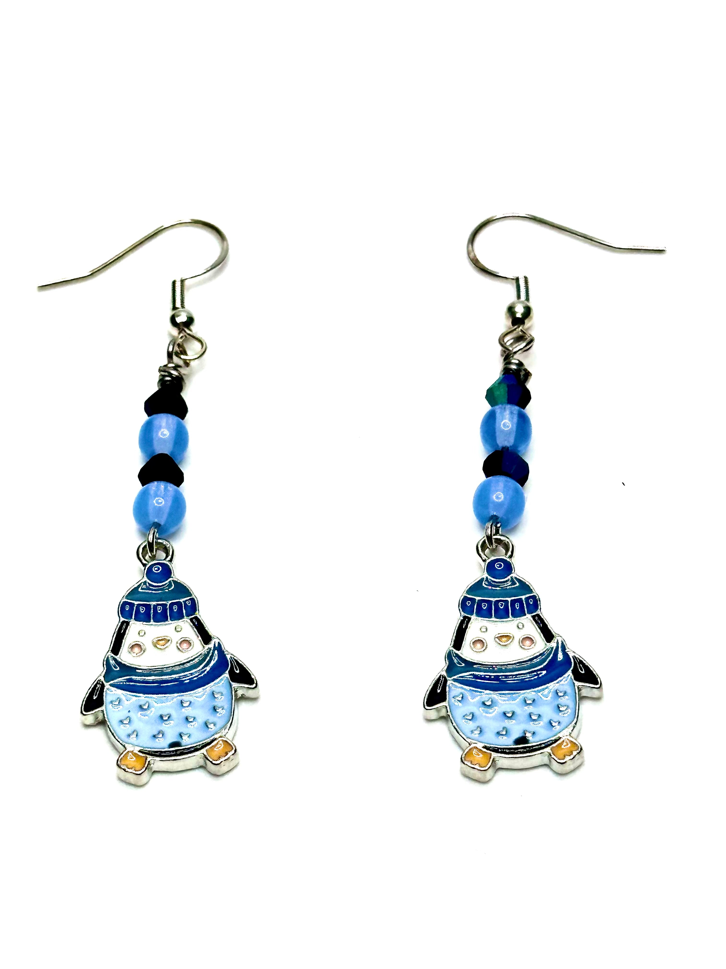 Enamel Winter Penguin Earrings
