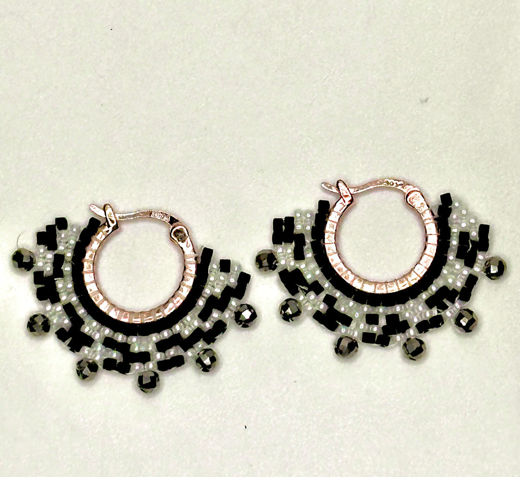 Rose Gold Hoops Edged in Black and White