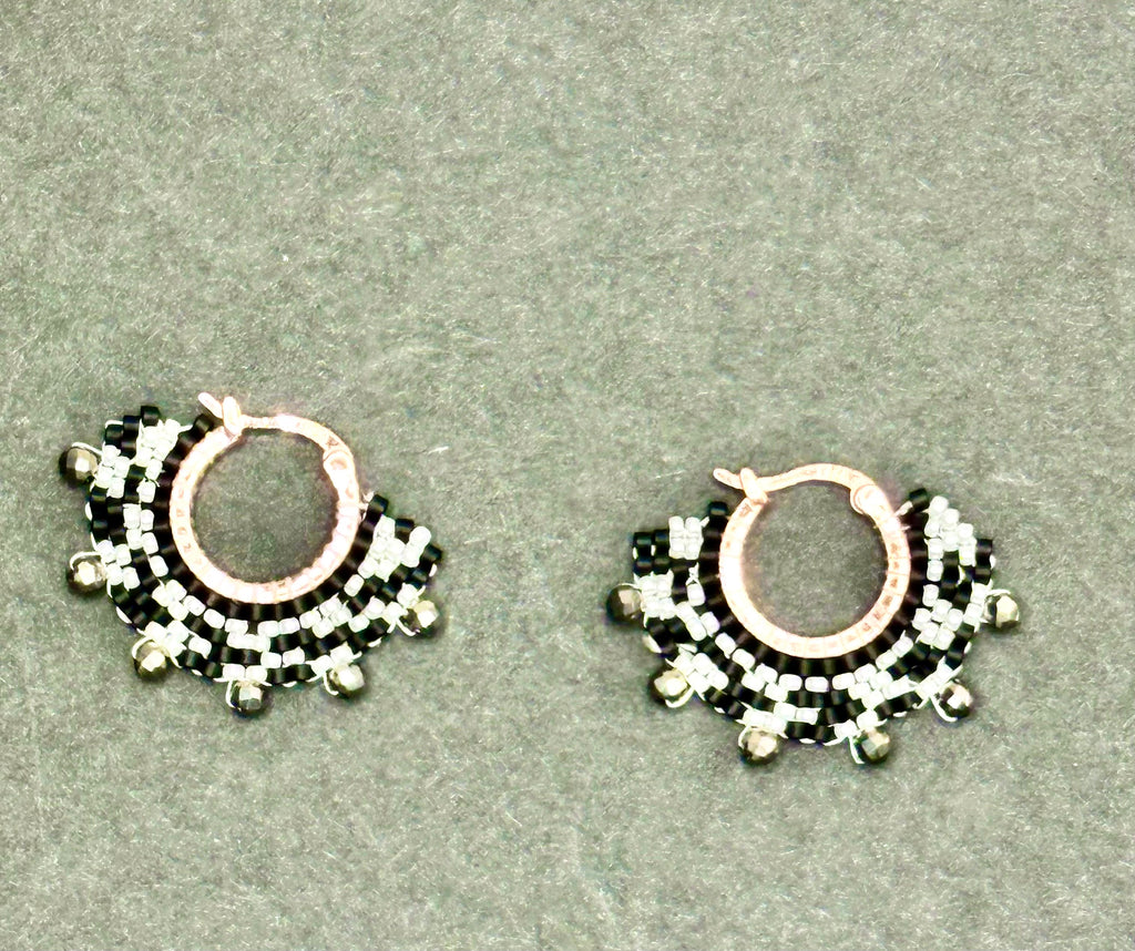 Rose Gold Hoops Edged in Black and White