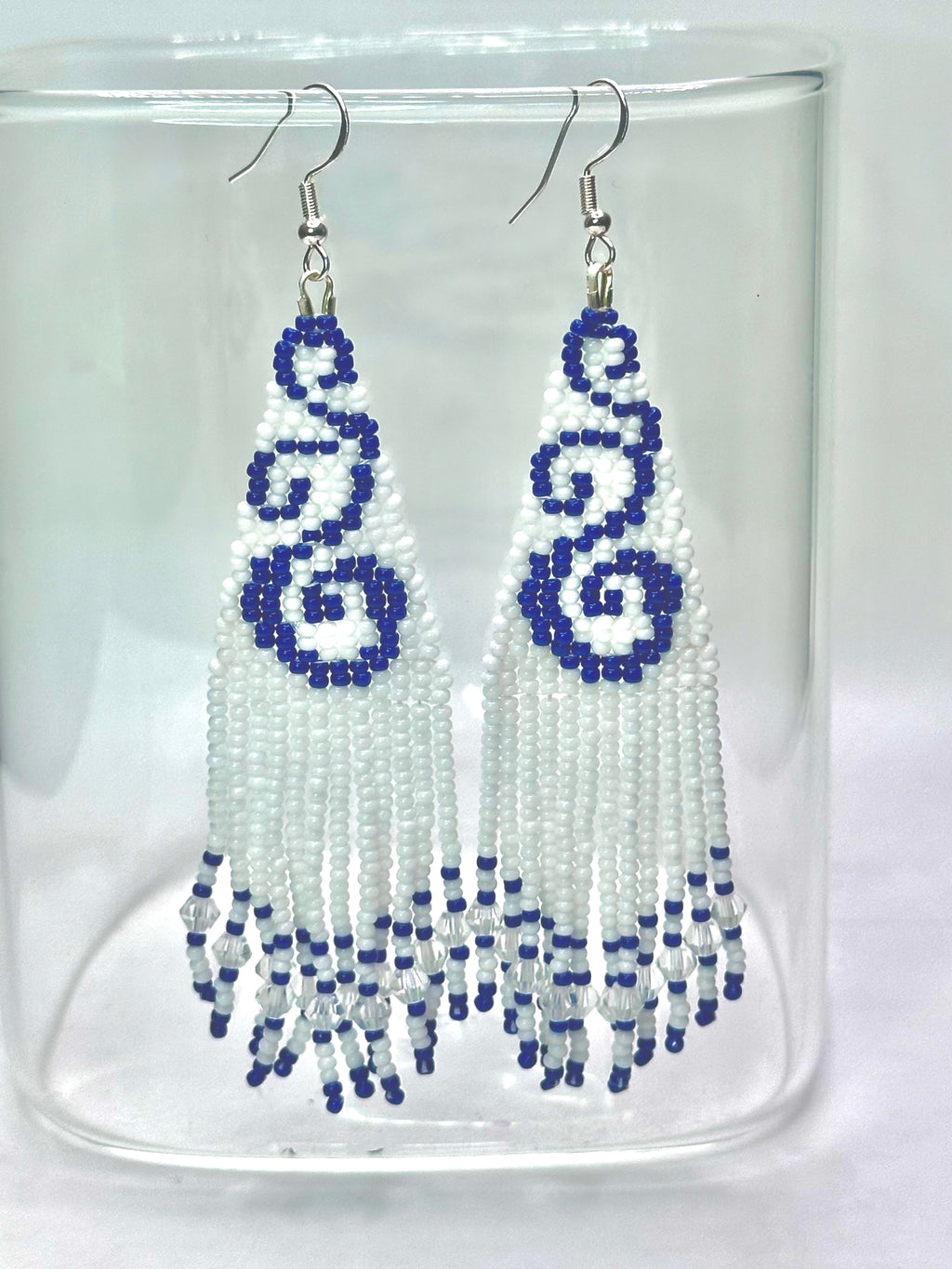 Delft Blue Fringe Earrings