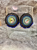 Crystal with Seed Bead and Crystal Bezel Earrings